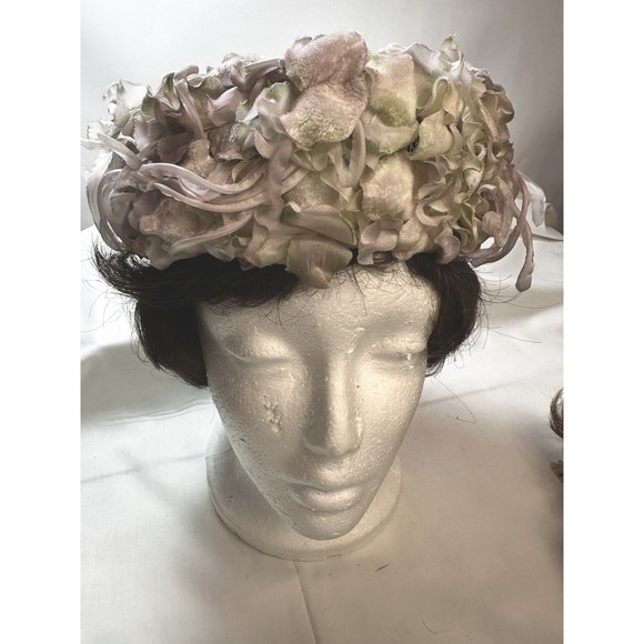 1960's Original Antique Retro Ladies Flower Floral‎ Vintage  Hat - Picture 10 of 10
